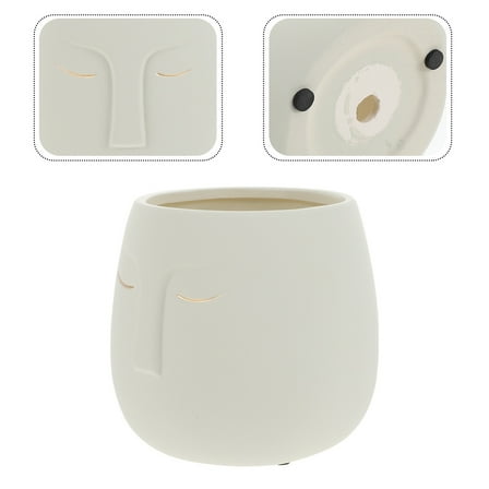 HOOWIFFY Artistic Flower Pot Ceramics Abstract Face Minimalist 1Pack For Living Room