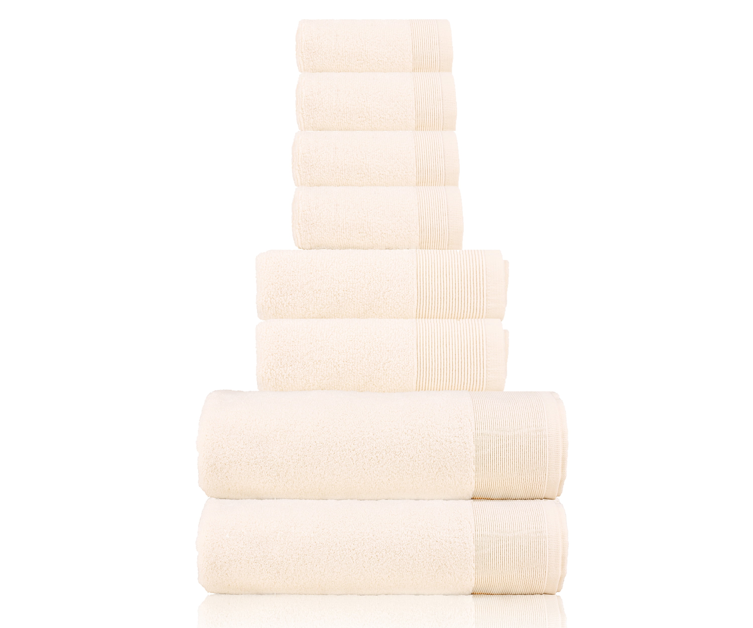 Premium Quality Face Cloths Cream Extremely Absorbent and Extra Soft 6-Pack Fabstyles Cotton Face Towel Set - 100% Zero Twist 600 GSM Cotton