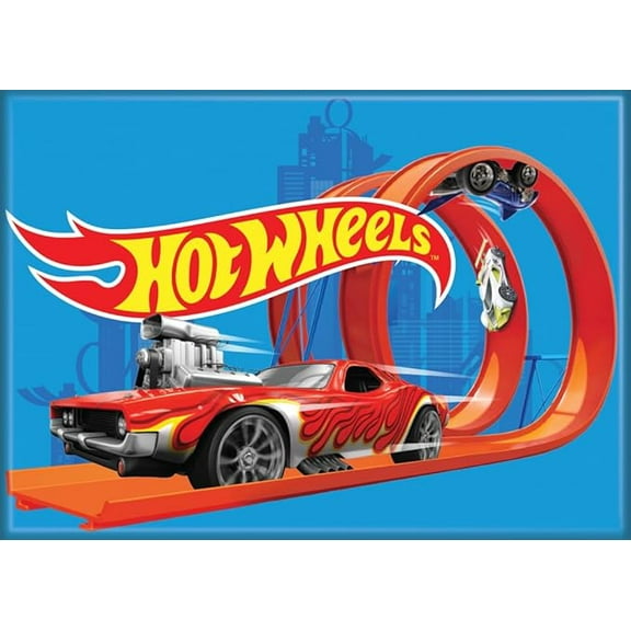 Ata Boy Hot Wheels Orange Track 2.5" X 3.5" Magnet for Lockers and Refrigerators