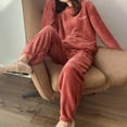 thumbnail image 3 of Inleife Womens Sleepwear Long Sleeved Casual Home Warm And Comfortable Coral Fleece With Thickened Fleece For Home Wear, 3 of 4