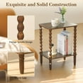 thumbnail image 4 of Side Table, Small End Table with Storage Shelf, 2-Tier Small Coffee Tables Living Room for Bedroom, Narrow Spaces (Rustic Brown), 4 of 15