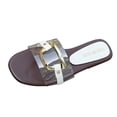thumbnail image 2 of Roncen Women's Clear Flat Sandals Dressy Cute Sparkly Summer Vacation Slide Shoes, 2 of 7