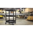 thumbnail image 2 of Luxor 18" x 24" Three Shelf Tub Utility Cart - Black, 2 of 7