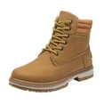 thumbnail image 2 of Willtoo Women's Work Waterproof Hiking Combat Boots Lace up Low Heel Booties Ankle Boots Yellow, 2 of 5