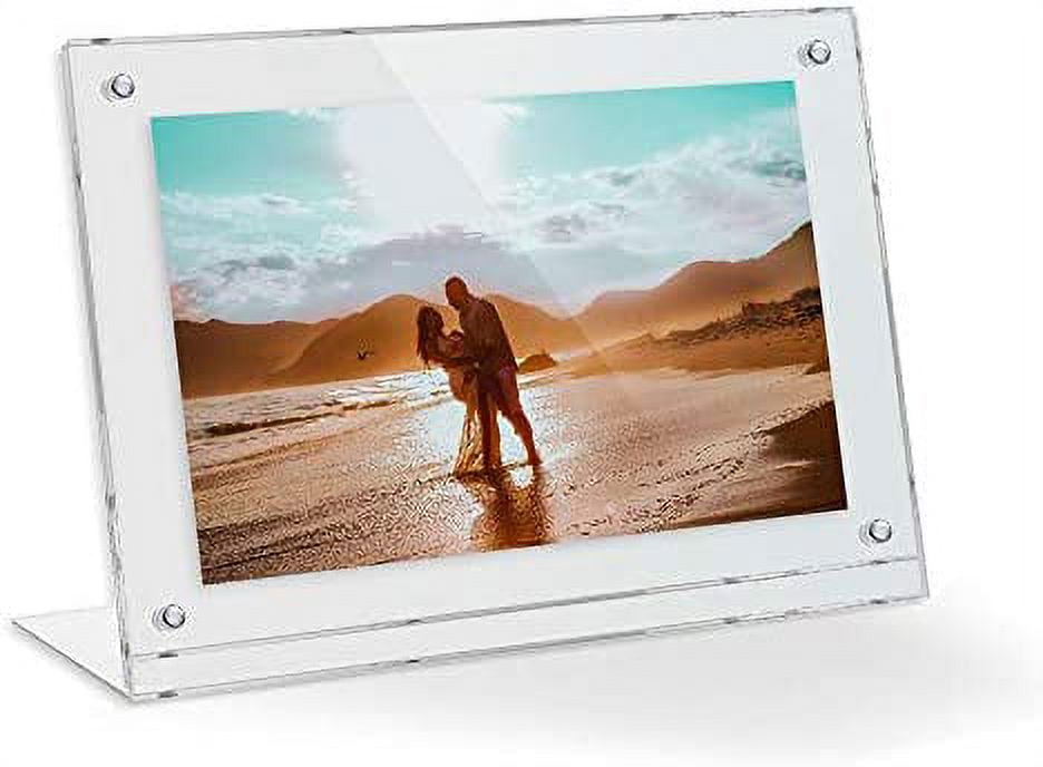 18X15 Acrylic Floating Picture Frame Table Stand With Chrome