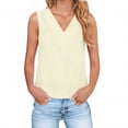 thumbnail image 2 of Mifsaly Sleeveless Blouses for Women V-Neck Linen Tank Tops Lightweight Loose Slim Fit Vacation Beach Top Everyday Summer Blouses S, 2 of 9