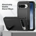 thumbnail image 6 of for Google Pixel 9 Pro XL Case Kickstand Durable 3-Layer Military Grade Protective Case Cover Hybrid Silicone Heavy Duty Rugged Shockproof Screen Lip Raised Protection Phone Case,Black+Black, 6 of 9