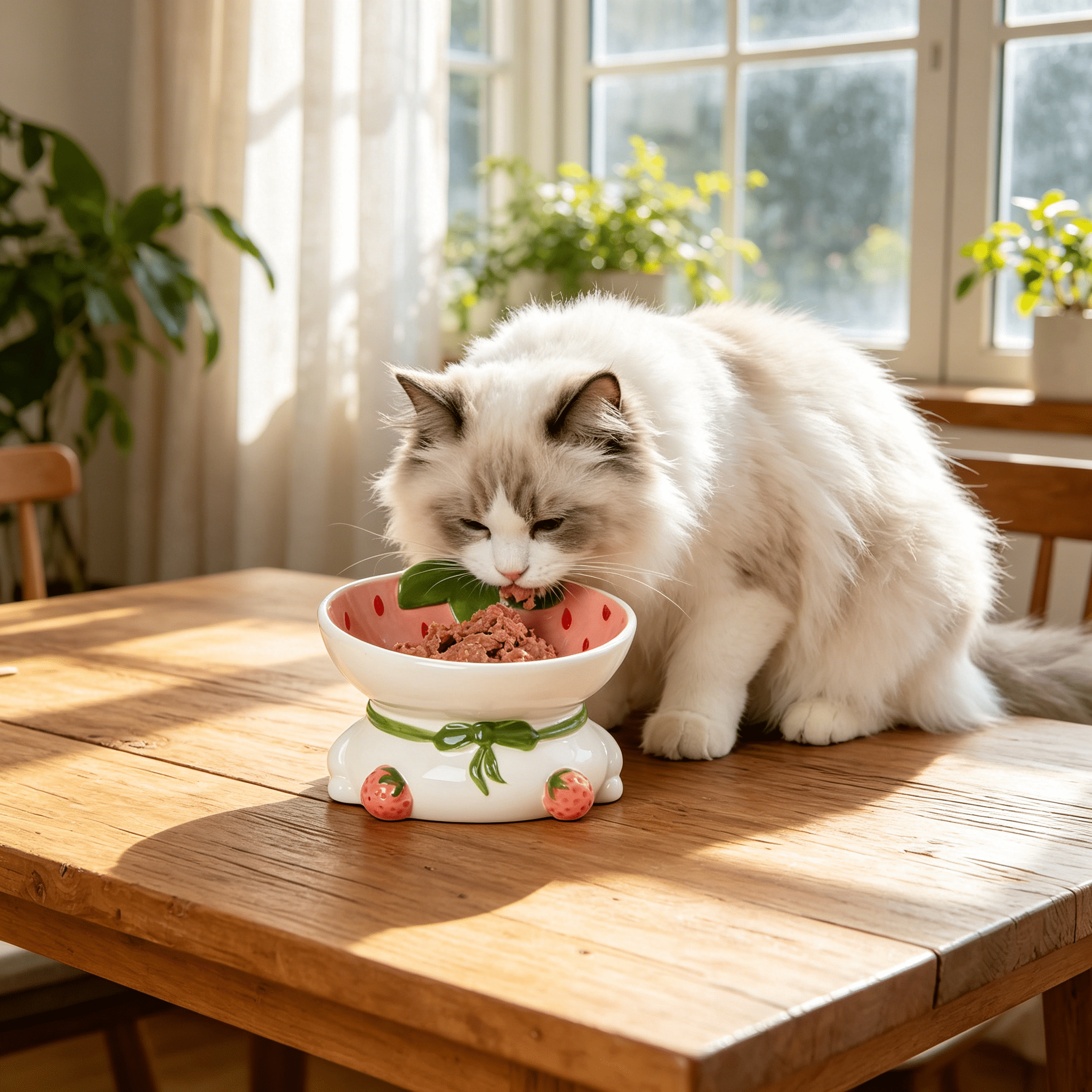 ACDANC 2026 New Ceramic Raised Cat Bowls Elevated Tilted Cat Food and Water Bowl Pet Feeder Dish for Cats and Dogs for Home,Kitchen,Pet Store,Travel