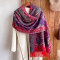 thumbnail image 3 of Bufanda de cachemira suave y gruesa de marca de lujo para mujer, poncho de invierno de Jacquard, pañuelo informal, chal, diadema, 3 of 5