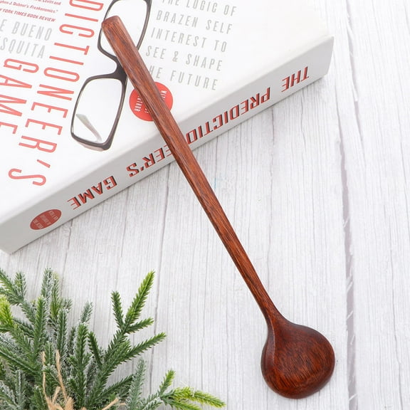 USHOBE 1Pcs Stirring Spoon Bamboo Soup Ladles with Ergonomic Design for Catering Hall
