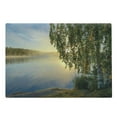 thumbnail image 1 of Nature Cutting Board, Sunny Day by Misty Lake Tree Summer Season Horizon August Landscape, Decorative Tempered Glass Cutting and Serving Board, Large Size, Fern Green Pale Blue, by Ambesonne, 1 of 1