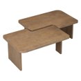 thumbnail image 5 of Tcbosik Coffee Tables Set of 2 with Splicing Design, Rectangular Cocktail Table, Minimalist Center Table for Living Room, Bedroom, Natural, 5 of 9