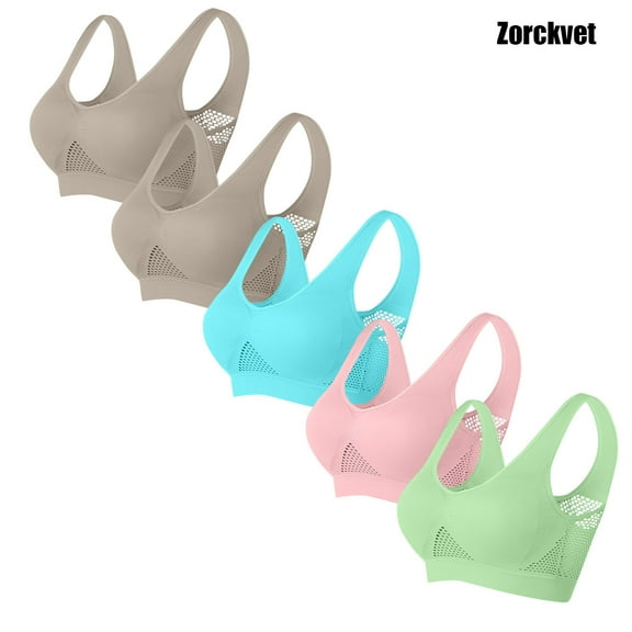Zorckvet Sports Bras for Women Push up Plus Size High Impact 5 Pack Running Ladies Bras