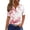 Multicolor, variant on Staron Women's Casual Printed Button-Up Shirt Short Sleeve V Neck Loose Blouse Fashion Top, XXL