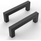 thumbnail image 1 of Whataatahia 5pcs-Tiradores de acero inoxidable tiradores negros modernos y minimalistas para cajones de armario, 1 of 5