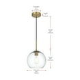 thumbnail image 3 of Living District Baxter 10 Inch Pendant Clear Shade in Satin Gold, 3 of 10