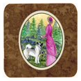 thumbnail image 1 of Lady With Her Norwegian Elkhound Foam Coasters - Set 4 Set Of 4, 1 of 1