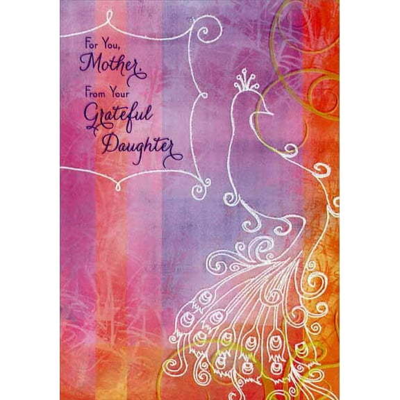 Designer Greetings Sparkling Glitter Peacock: Mother Mother's Day Card