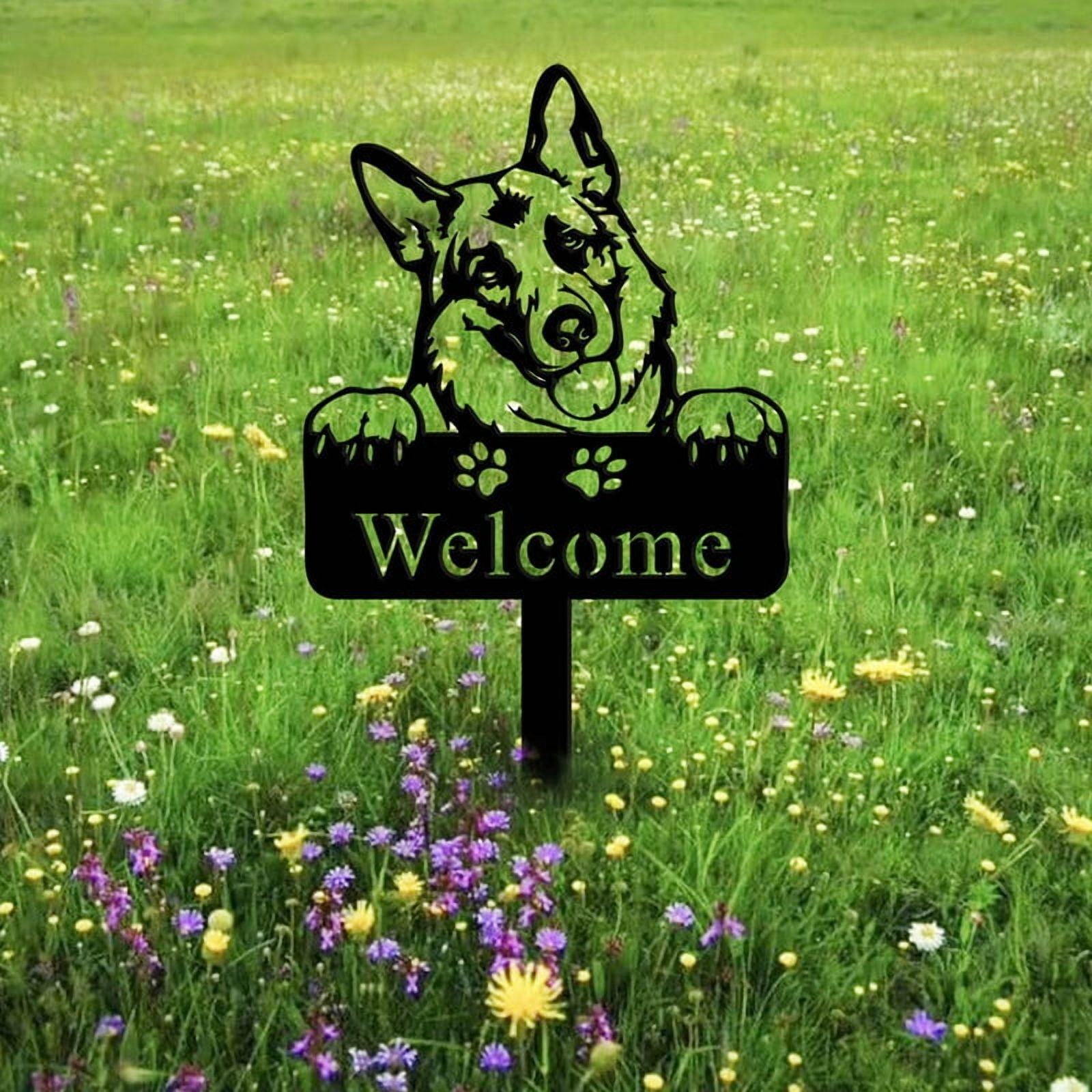 Dog Memorial Marker German Shepherd Memorial Stake Metal Sign Garden Yard Lawn Outdoor Decoration Plaque