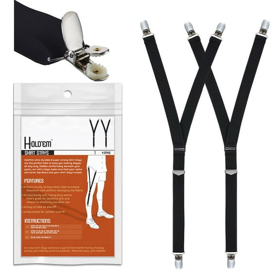 Hold’em Premium Shirt Stays Ultra Soft Elastic with Extra Sturdy Strong Metal Clips for Men Adult