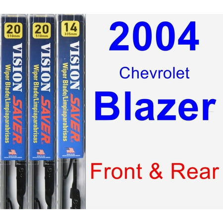S10 Blazer Wiper - 2004 Chevrolet Blazer Wiper Blade Set/Kit (Front & Rear) (3 Blades) - Vision Saver