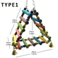 thumbnail image 6 of Parrots Toys Bird Swing Climbing Hanging Ladder Bridge Wooden Rainbow Pet Parrot Macaw Hammock Bird Toy with Bell, 6 of 6