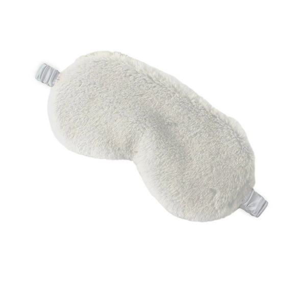 ZQUUVOU Unisex Silk Eye Masks for Sleeping Soft Furry Faux Fur Satin Stuff Travel Nap Eyeshade Cover for Women Men Gift White