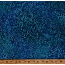 Cotton Batik Swirled Swirls Patterned Designed Blue and Green Cotton Batik Fabric Print by the Yard (3846S-1G)