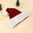 thumbnail image 6 of Shoreew Christmas Sequin Santa Hat for Adults Unisex Glittery Sparkly Holiday Hat with Fluffy Pompom for New Year Xmas Party Supplies, 6 of 7