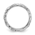thumbnail image 2 of Sterling Silver Stackable Expressions Rhodium Floral Ring, 2 of 3