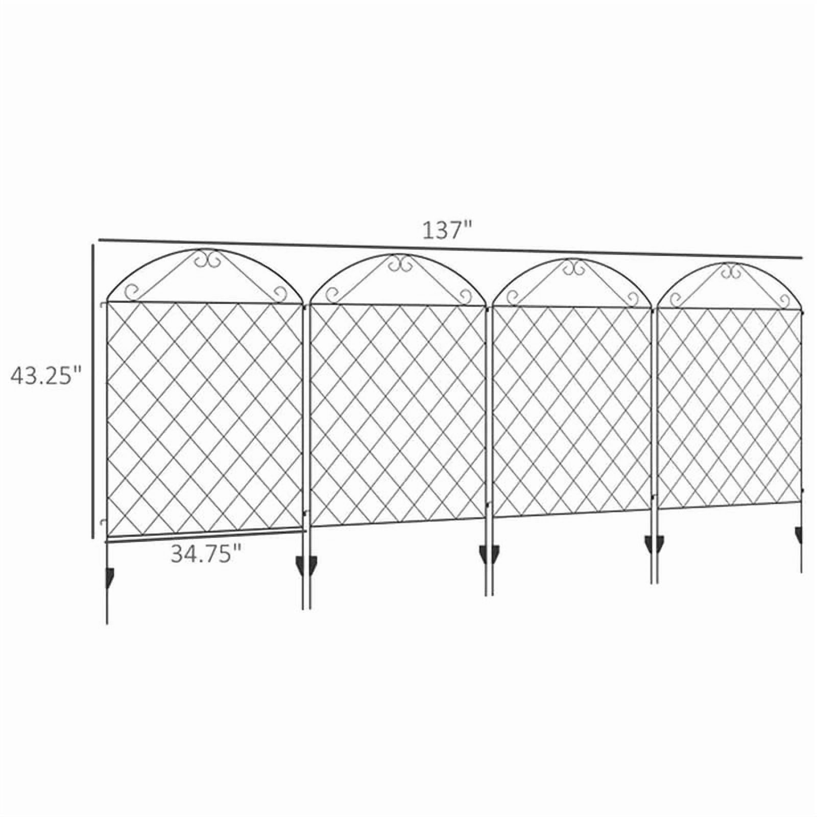 Patio Perimeter: Metal Garden Fence 4-Pack, Decorative Rust-Resistant Border