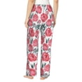 thumbnail image 3 of Uemuo Rose Flowers Pattern Women's Wide Leg Palazzo Lounge Pants with Pockets Light Weight Loose Comfy Casual Pajama Pants-XX-Large, 3 of 9
