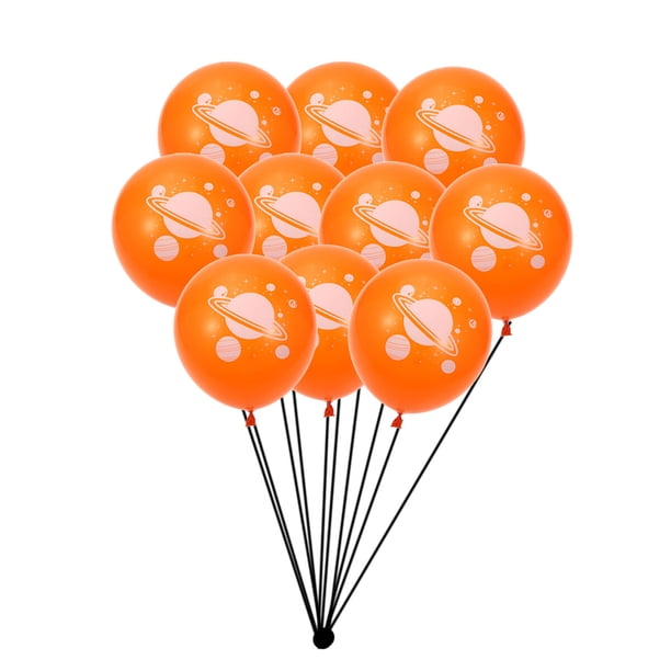 10 globos de látex con estampado de planeta naranja, accesorios de decoración para fiestas y bodas.