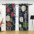 thumbnail image 3 of Lfeey Blackout Curtains for Bedroom Living Room Grommet Curtains with Liner, Floral, 42x84 in, 2 Panels, 3 of 5