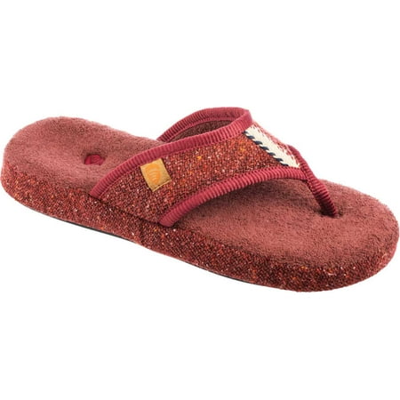 

Women s Acorn Lightweight Bristol Thong Slipper Copper Knit Tweed S M