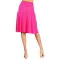 thumbnail image 3 of Women's Casual Foldable High Waist A-Line Midi Skirt with Stretch Fabric, 3 of 5