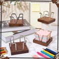 thumbnail image 5 of 4Pcs Sticky Note Holder, Wood and Metal Wire Self Stick Note Pad Holder Dispenser Desktop Organizer Notepad Dispenser for Post Its Home Office Desk Accessories Supplies, 4 Color, 5 of 7