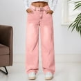 thumbnail image 2 of UJNDER Women's Loose Fit Straight Leg Jeans Casual Comfort Denim for Everyday Versatile Wear Pink M, 2 of 5