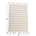 thumbnail image 2 of Main + Mesa Recycled Striped Cotton Throw Blanket with Tassels, Brown and Natural, 2 of 6