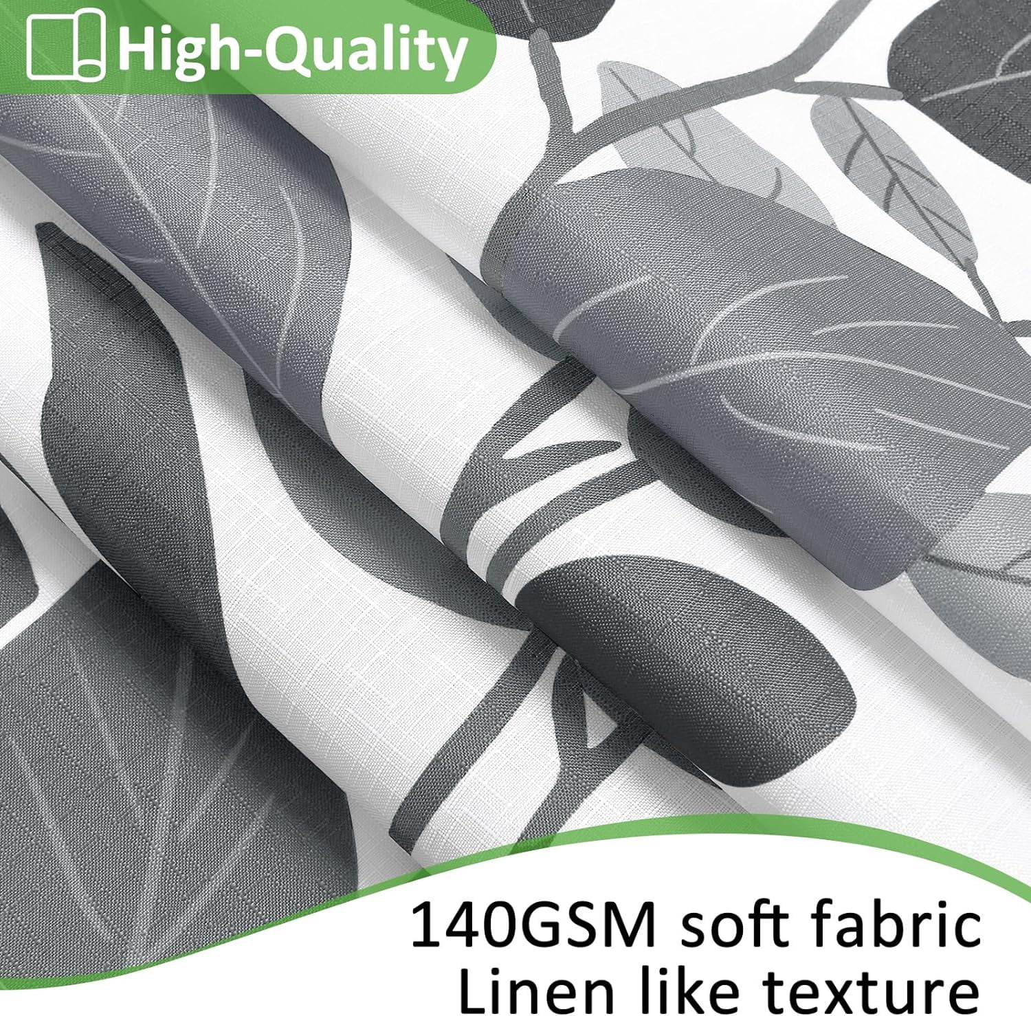 Silver Gray Botanical Shower Curtain for Bathroom Modern Eucalyptus Shower Curtains Floral Watercolor Natural Bath Curtain Set Light Gray Leaves Spring Garden Plants Bathroom Decor 72x72