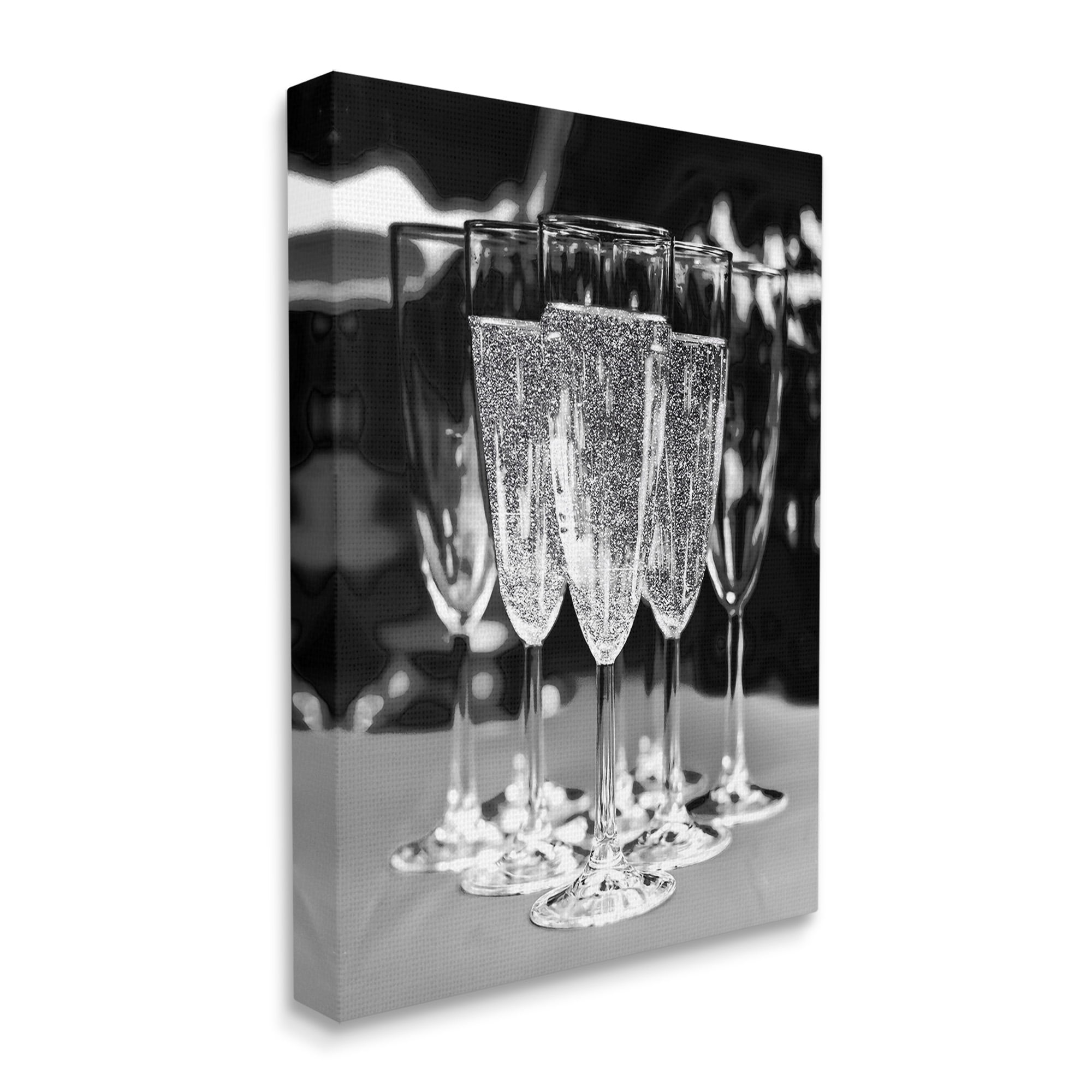 Stupell Industries Glam Champagne Flutes Food & Beverage Photography Gallery Wrapped Canvas Art Print Wall Art, 16 x 20