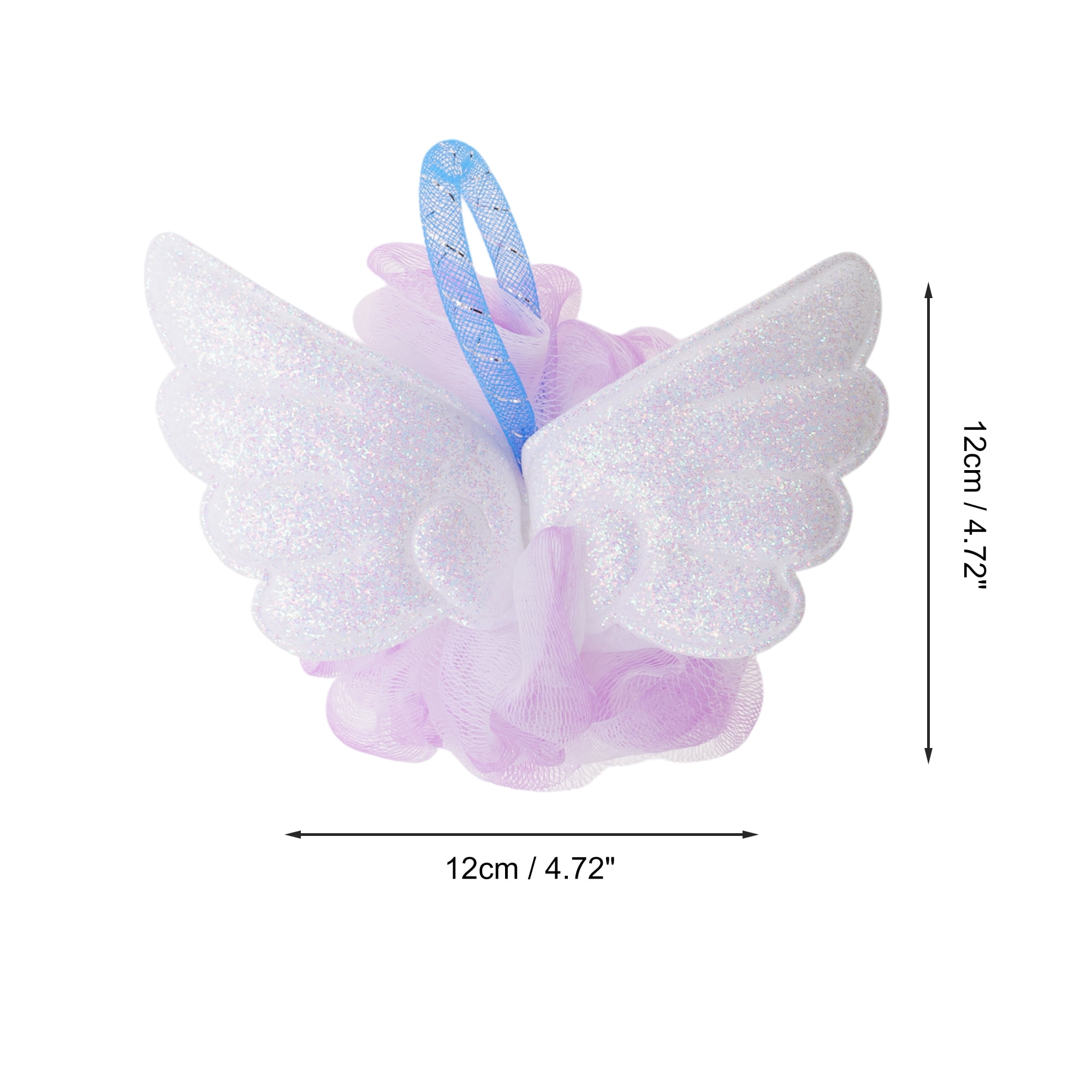 Unique Bargains 1pc Wings Bath Shower Loofah Sponge for Exfoliating and Cleansing Purple