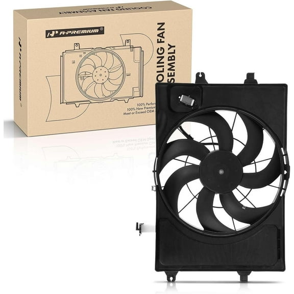 A-Premium Engine Radiator Cooling Fan Assembly Compatible with Kia Soul 2020-2021, Seltos 2021-2022 & Hyundai Veloster 2019-2021, L4 2.0L, Replace# 25380J3140
