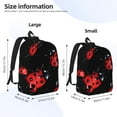 thumbnail image 4 of Naloa Canvas Backpack for Men Women Beautiful Red Ladybug Print Rucksack Casual Travel Daypack Large and Small Durable College Tote Satchel Bookbag for Teens, 4 of 8
