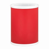 Kraftware Rainbow Collection Oval Wastebasket With Plastic Liner, Adds Fun Color To The Bathroom, Kids Bedroom and Entertaining Area, 13 Quart Capacity, 2 Piece Set, 14 inch Height, Red