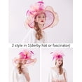 thumbnail image 2 of Women Organza Hats Two Wear Ways,Hat Flower Can Be Used As a Headwear, 2 of 7