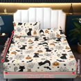 thumbnail image 6 of Garronmavis Halloween Cat Pumpkin Print Twin Size Bedding Set, 1 Fitted Sheet & 2 Envelope Pillowcases, Soft Breathable Microfiber Bed Cover for Holiday, 137cm*193cm, 6 of 7