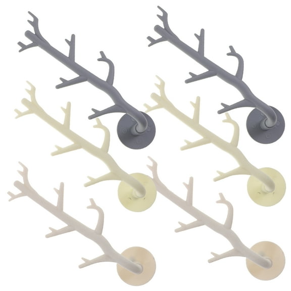 FRCOLOR  6 Pcs Simulation Tree Branch Hook Decorative Hooks Wall Mounted Coat Rack