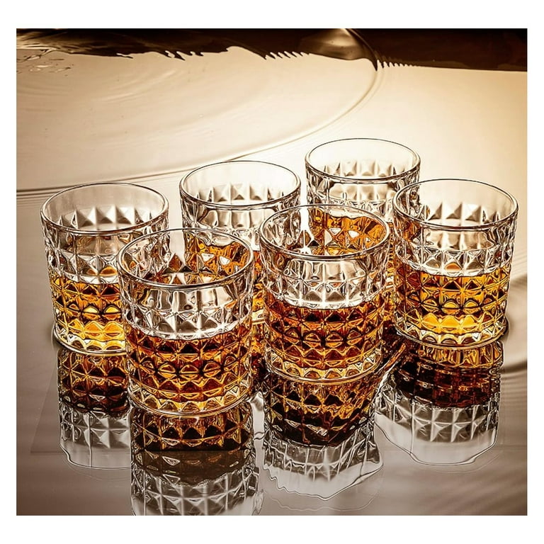 Czech Bohemian Crystal Glass Set of 6 Whiskey Glasses 8oz