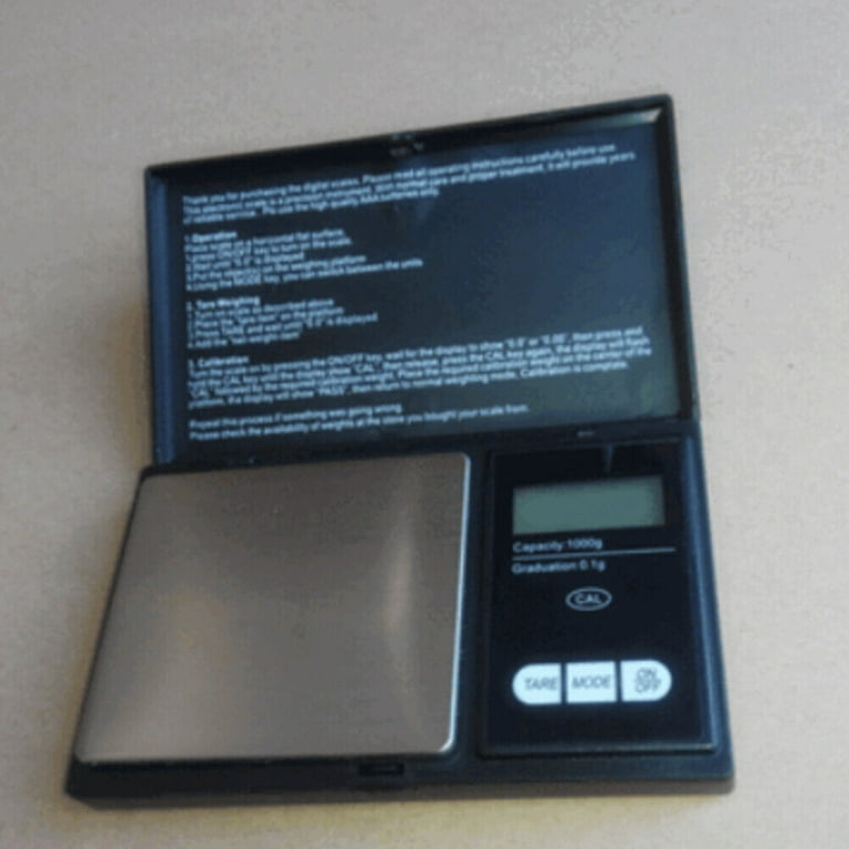 US 1-2 Pcs Digital Weigh Coin Pocket Scale oz 1000g x 0.1 Grams Scale Precise, Women's, Size: Large, Grey Type